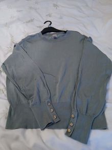 H & M duck egg blue green jumper