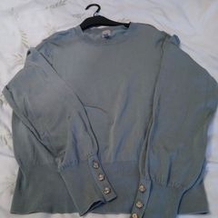 H & M duck egg blue green jumper