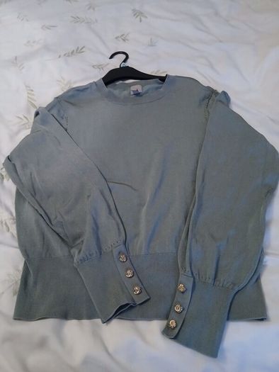 H & M duck egg blue green jumper