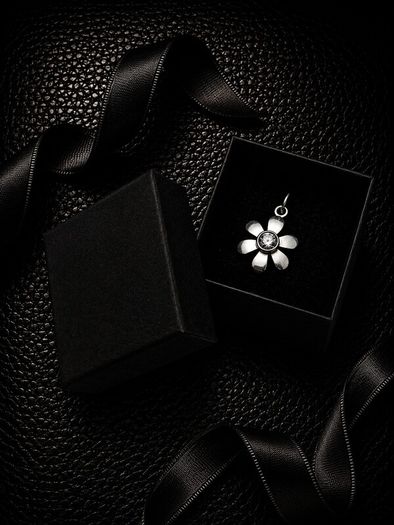 Vintage 935 Sterling Silver & Cubic Zirconia Flower Pendant