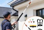 18 ft Pressure Washer Telescoping Wand 4000 PSI Power Washer Extension Wand with Gutter Cleaner, Brush Head, 5 Spray Nozzles & Support Harness