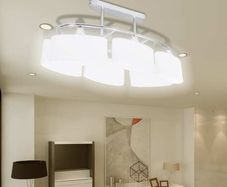 Ceiling Lamp with Ellipsoid Glass Shades 2 pcs E14