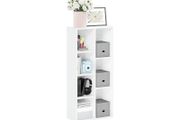7-Cube Bookshelf, Bookcase, 9.4 x 19.5 x 41.7, for Living Room, Bedroom, Home Office, White