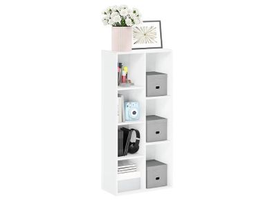 7-Cube Bookshelf, Bookcase, 9.4 x 19.5 x 41.7, for Living Room, Bedroom, Home Office, White