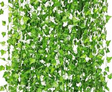 NEW SALE | 12Pcs 84Ft Artificial Ivy Garland,Ivy Garland Fake Vines UV Resistant Green Leaves Fake Plants Hanging Vines for Wedding Party Garden Wall Room Decor