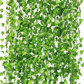 NEW SALE | 12Pcs 84Ft Artificial Ivy Garland,Ivy Garland Fake Vines UV Resistant Green Leaves Fake Plants Hanging Vines for Wedding Party Garden Wall Room Decor
