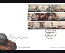 2005 Great Britain Bicentenary of the Battle of Trafalgar Commemorative Stamps Addressed First Day Cover (FDC) with Edinburgh pictorial cancel.