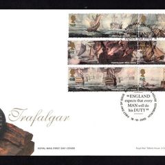 2005 Great Britain Bicentenary of the Battle of Trafalgar Commemorative Stamps Addressed First Day Cover (FDC) with Edinburgh pictorial cancel.