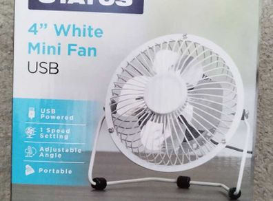 Status: 4 inches White Mini Fan USB