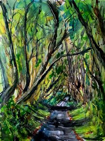 dark hedges watercolour