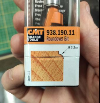 CMT Orange Tools 8mm Concave beading router bit -  HM R S 8 D 19.1 3.2
