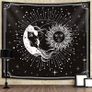 Tapestry Wall Hanging Stars Space Psychedelic Black and White Tapestries Wall Tapestry for Home Decor for Bedroom, Living Room, Dorm Sun and Moon, 130 x 150 cm (FREE SHIPPING) Image 3
