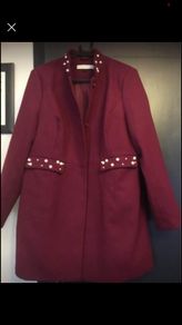 Wool coat with pearl detail