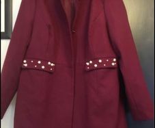 Wool coat with pearl detail