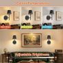Rechargeable Wall Lights Set of 2, Battery Operated Wall Lights Black with Remote, 3 Color Temperature & Dimmable, Wireless Sconces for Bedroom Living Room Hallway Night Light, Smooth Finish Image 2