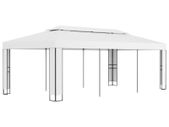 Gazebo with Double Roof 3x6 m White