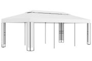Gazebo with Double Roof 3x6 m White
