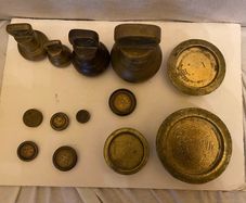 old weights Antique Brass Bell Weights