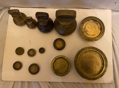 old weights Antique Brass Bell Weights