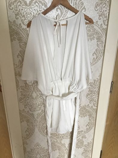 River Island Cream Playsuit Size 14 New