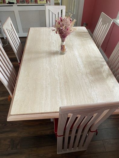 Marble Dinning Table + 8 Chairs