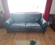 Beautiful black leather sofa
