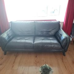 Beautiful black leather sofa