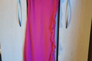 WAREHOUSE 100% Silk Strap Ruffle Dress UK 12