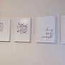 White Tall Mirror, Wire Side Table, Wire Shelves, Grey Fabric Bench, 6 White Framed Prints Image 3