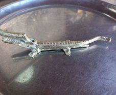 Vintage brass alligator nut cracker, D18 post 4e