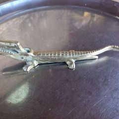 Vintage brass alligator nut cracker, D18 post 4e
