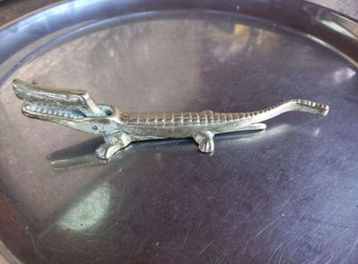 Vintage brass alligator nut cracker, D18 post 4e