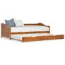 Pull-out Sofa Bed Frame Honey Brown Pinewood 90x200 cm Image 5