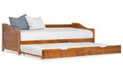 Pull-out Sofa Bed Frame Honey Brown Pinewood 90x200 cm