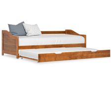 Pull-out Sofa Bed Frame Honey Brown Pinewood 90x200 cm