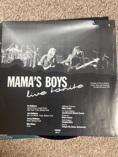 Mamas Boys "Live Tonite" vinyl