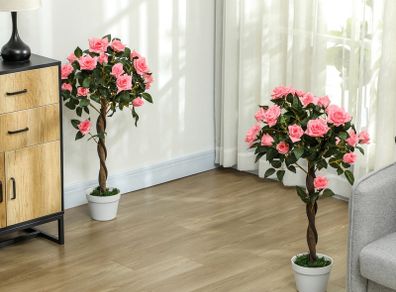 2 Artificial Plants Pink Rose