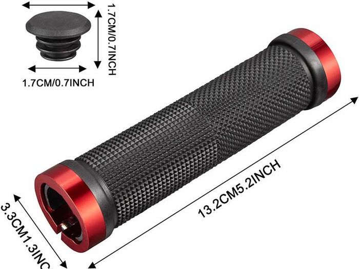 Bike Handlebar Grips, Anti-Slip Double lock on Bicycle Grips with Soft and Comfortable Rubber Surface for Mountain Road MTB BMX Foldable Bike with Handle Diameter of 22.2 mm