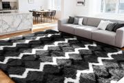 Rugs Living Room - 160x230cm Fluffy Shaggy Area Rugs for Bedroom - Large Anti Slip Carpet - Washable Modern Floor Carpets - Soft Thick Pile Bedside Rug for Kids Bedroom