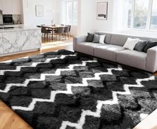 Rugs Living Room - 160x230cm Fluffy Shaggy Area Rugs for Bedroom - Large Anti Slip Carpet - Washable Modern Floor Carpets - Soft Thick Pile Bedside Rug for Kids Bedroom