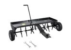 Tow Behind Plug Aerator, 48-Inch Tow Behind Lawn Plug Aerator with Universal Hitch, Pull Behind Aerator with Iron Spikes Alternately Arranged