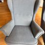 2 x Strandmon Ikea Chairs & Footstool Grey Image 2