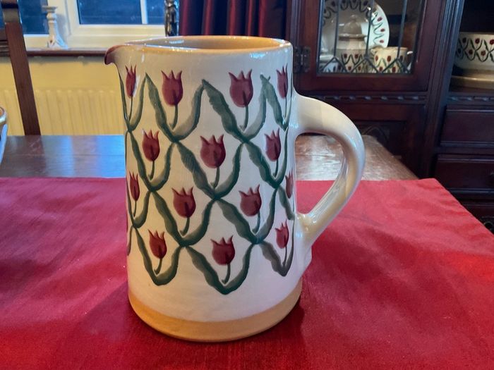Nicholas Mosse Red Tulip Vintage cylinder jug .7 and a half inches in height