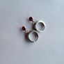 Sterling silver mini hoops with birthstone dark red crystal NEW Image 4