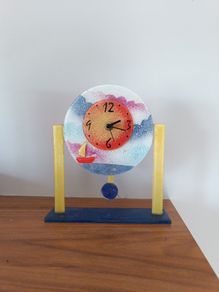 Unique Fused Glass Pendulum Clock  Works Perfectly