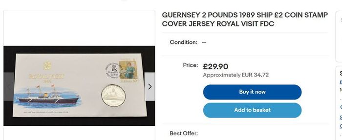 Guernsey Rare Two Pounds 1989 Royal Yacht Britannia first day stamp cover