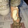 Old Painted Terracotta of a Young Country Boy Holding a Flute, standing on a rocky base. It resembles late 19th- or early 20th-century European decorative sculptures, such as pieces produced by makers like Goldscheider Image 4