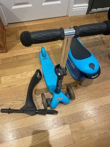 Mini micro scooter with storage seat and seat with obar