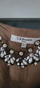 LK BENNETT 100% Silk Tan Cowl neck dress Sz 14 UK (Fit 14-16UK) - Rrp 225 (New)