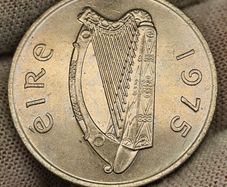 Ireland 1975 Big 10p Ten Pence Coin Beautiful Uncirculated Lustrous